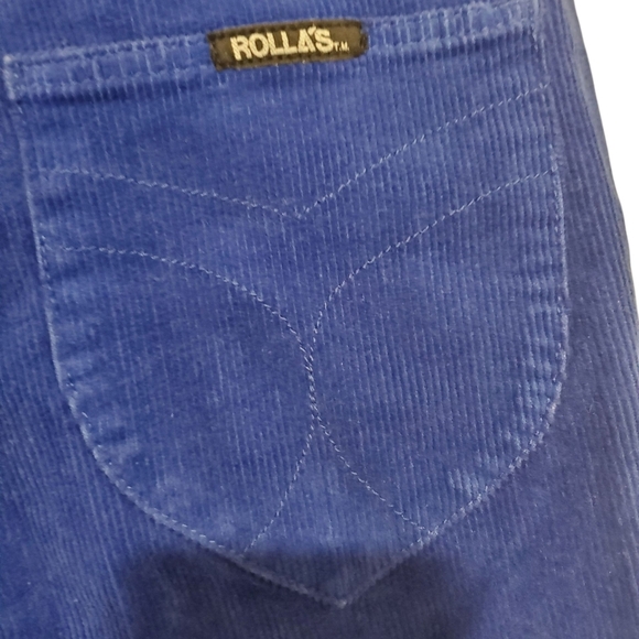 Rolla's Electric Blue Corduroy Straight High Rise Jeans / Pants Size 24 - Picture 4 of 11